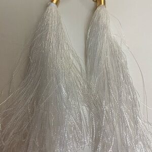 Elegant White Tassel Earrings